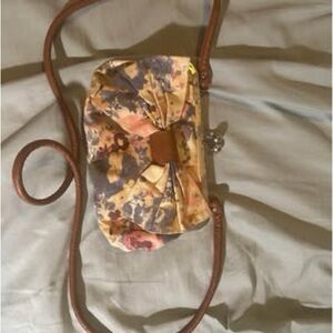 Floral Women's Bag with Brown Strap